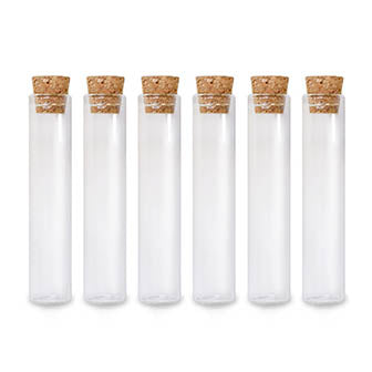 VIALS CLEAR GLASS WITH CORK LID 12MMX75MM 7ML