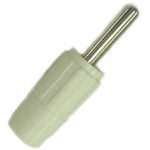 BANANA PLUG THROUGH HOLE SMALL WHITE UNINSULATED