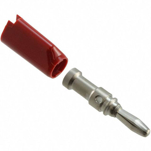 BANANA PLUG SOLDERLESS STD RED INSULATED STACKABLE