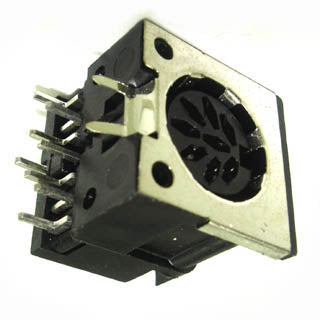 DIN JACK 8POS PCRA PLASTIC SHIELDED BLACK