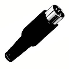 DIN PLUG 8POS INLINE PLASTIC BLK