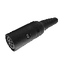 DIN JACK 8POS INLINE PLASTIC BLK