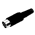 DIN PLUG 3POS INLINE PLASTIC BLK