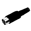 DIN PLUG 3POS INLINE PLASTIC BLK