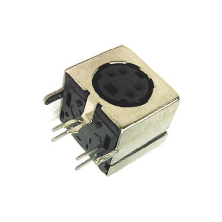 MINI DIN JACK 4POS PCRA/SHLD METAL