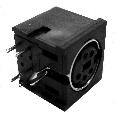 MINI DIN JACK 6POS PCRA PLASTIC
