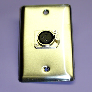 WALL PLATE XLR 3JK LOCK METAL