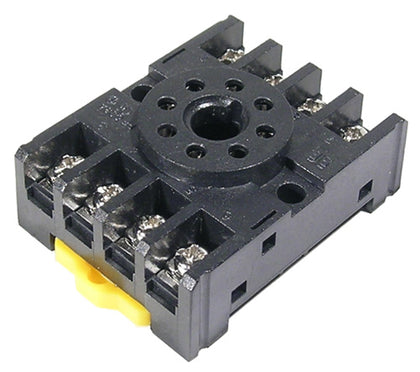 RELAY SOCKET 8P RND SCREW CHMT/ DIN RAIL