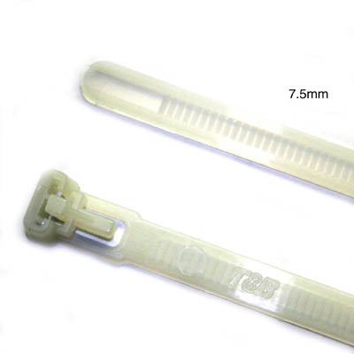 CABLE TIE RELEASABLE NAT 7.5IN 50LB WIDTH 7.6MM