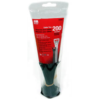CABLE TIE BLK UV 4IN 18LB & WHT 8IN 45LB 100PC EACH COLOUR