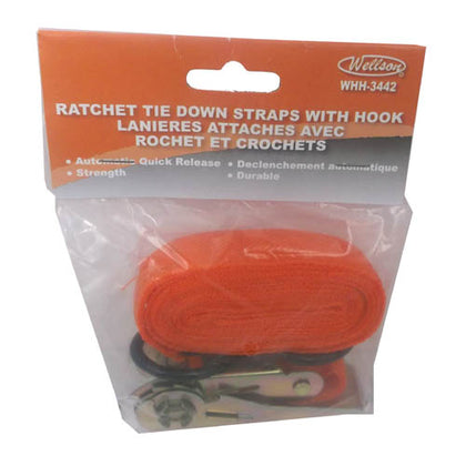 STRAP WITH HOOK RATCHET TIE DOWN 3FT