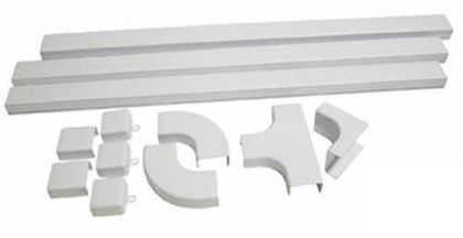 RACEWAY KIT 1X0.4IN FLAT 10PCS WHT W/RACEWAY COUPLER ELBOW
