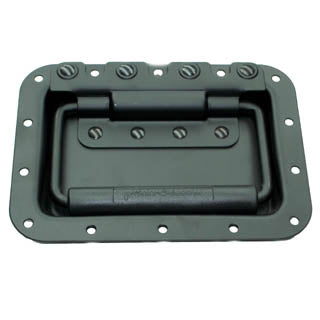 HANDLE WITH FACEPLATE 7X5 INCH METAL BLACK