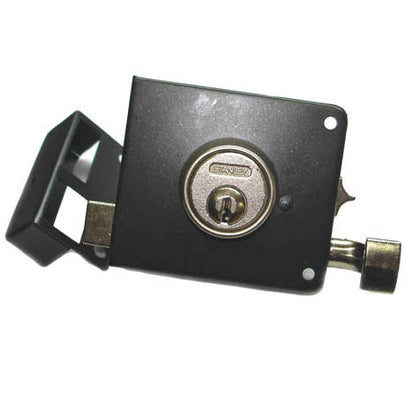 DEADBOLT LOCK NICKLE PLATED LEFT HANDED EASY MOUNT WITH KEYS
