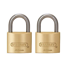 SECURITY LOCK & KEY-(2 PCS) 40MM SOLID BRASS CASE