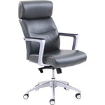 CHAIR EXECUTIVE GRAY BONDED LEATHER SEAT WITH ARMREST