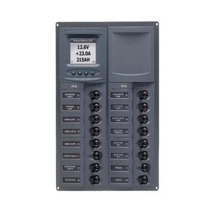 CIRCUIT BREAKER PANEL 16SP 12VDC WITH DIGITAL METER