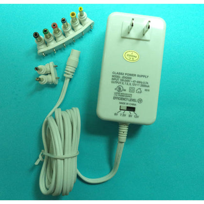 PSU SW 6-12VDC 2.5A PLUGIN IP:100-240VAC MULITPLE DC PLUGS