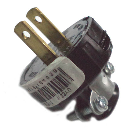 AC PLUG 2POS 15A 125V PLASTIC BLK