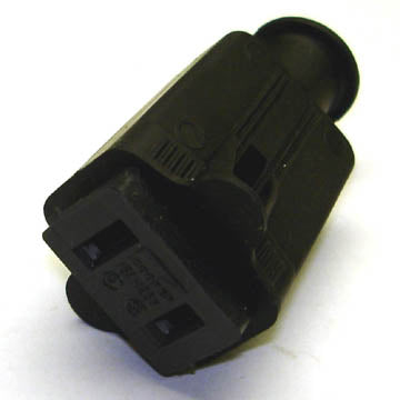 AC SOCKET 2POS 15A 125V IL RUBBER