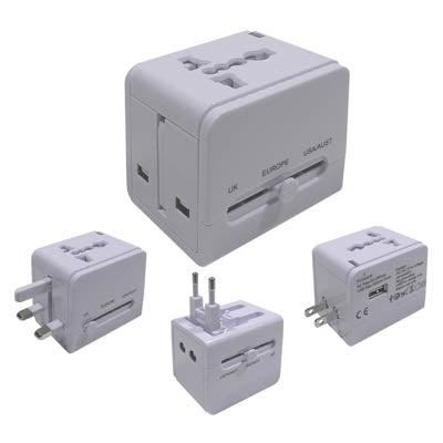 TRAVEL ADAPTER UNIVERSAL W/USB 3 IN 1 SET