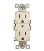 ELECTRICAL RECEPTACLE 2POS 15A 125V IVORY INSERT FOR WALLPLATE