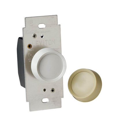 DIMMER ROTARY SWITCH 600W 1-WAY 120V DECORA INSERT WHITE & IVORY