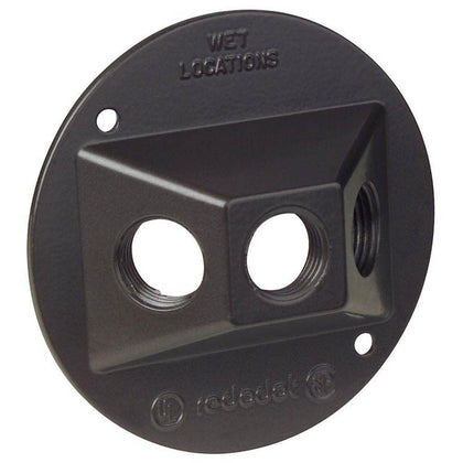 LAMP HOLDER COVER 0.5IN BRONZE THREE HOLE FOR 1 OR 2 LAMPHOLDER