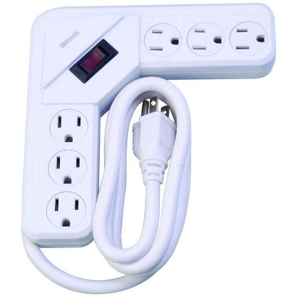 POWER BAR RA 6 O/LET 4FT CORD WHT