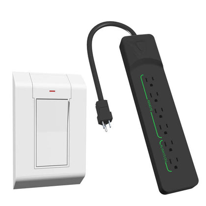 POWER BAR 6 O/LET 3FT CORD WITH REMOTE BLK