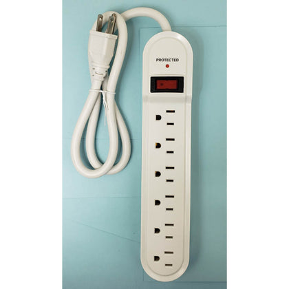 POWER BAR 6 O/LET 2.5FT CORD 560J SURGE WHT