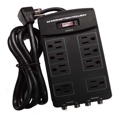 POWER BAR 8 O/LET 6FT CORD 1440J SURGE BLK