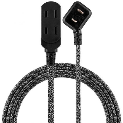 EXTENSION CORD 2/16 8FT BLK/GRY 3 OUTLETS 13A 125V