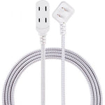 EXTENSION CORD 2/16 8FT WHT/GRY 3 OUTLETS 13A 125V