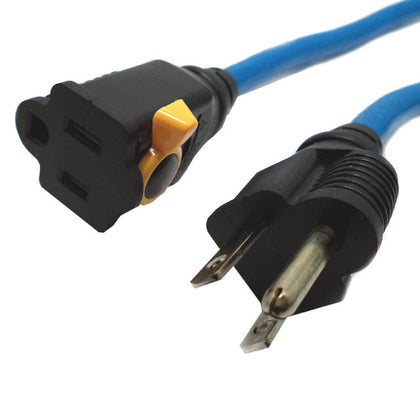 EXTENSION CORD 3/14 100FT BLUE LOCKING PLUG SJTW 15AMPS