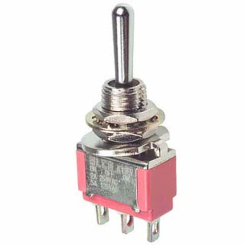 TOGGLE SWITCH 1P2T 6A ON-OFF-ON 125VAC TH SOL 6MM HOLE