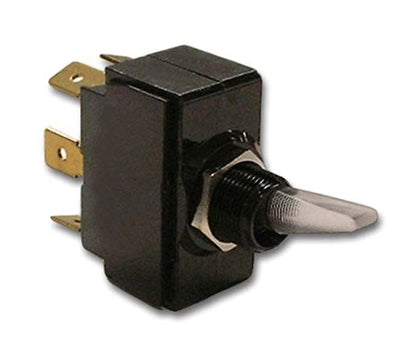 TOGGLE SWITCH 2P2T 15A ON-NONE- (ON) 15A/125VAC THR PLAS HANDLE