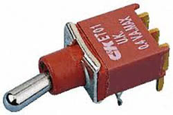TOGGLE SWITCH 1P2T 20MA ON-NONE- ON 20V UNTH PCRA 5MM HOLE