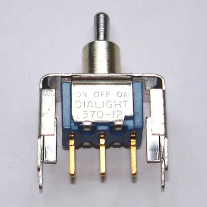TOGGLE SWITCH 1P2T 20MA ON-OFF- ON 20V UNTH PCST BRKT 6MM HOLE