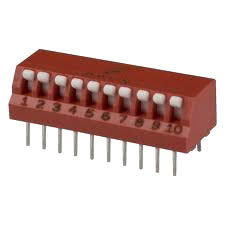 DIP SWITCH PIANO 10SW 20PIN 1P1T