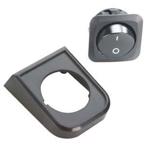 ROCKER SWITCH 1P1T 25A ON-OFF 12VDC QT 25MM DIA BLK RND PANEL