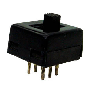 SLIDE SWITCH 2P2T ON-NONE-ON 2.5LS 12.8X14.2MM BLK BODY