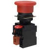 EMERGENCY PUSH SWITCH 10A 110VAC IP65 NO+NC TWIST RED CAP