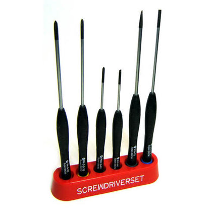 SCREWDRIVER SLOT/PHIL WITH HOLDER 6PC/SET