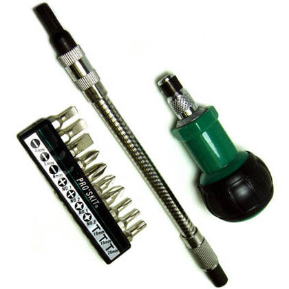 SCREWDRIVER MULTIBIT 10 IN 1 FLEXIBLE RATCHET HANDLE 7.5IN