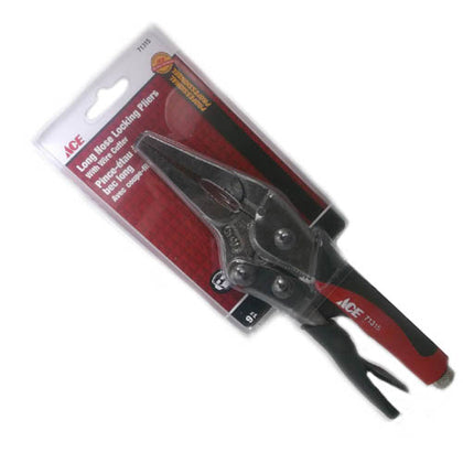 PLIERS LONG NOSE LOCKING 9IN WITH WIRE CUTTER