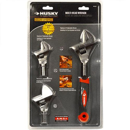 WRENCH ADJUSTABLE 10IN 8IN 6IN 1.25/1/0.75IN JAW OPENING 3IN1