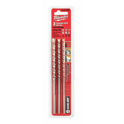 DRILL BIT SET 5/32 3/16 1/4X6IN CONCRETE BLOCK BRICK 3PCS/SET