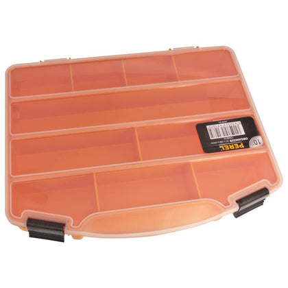 COMPONENT BOX 10X8X1.5IN ORANGE 10 COMPARTMENTS