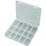 COMPONENT BOX 11X7X2IN CLEAR 15 ADJUSTABLE COMPARTMENTS